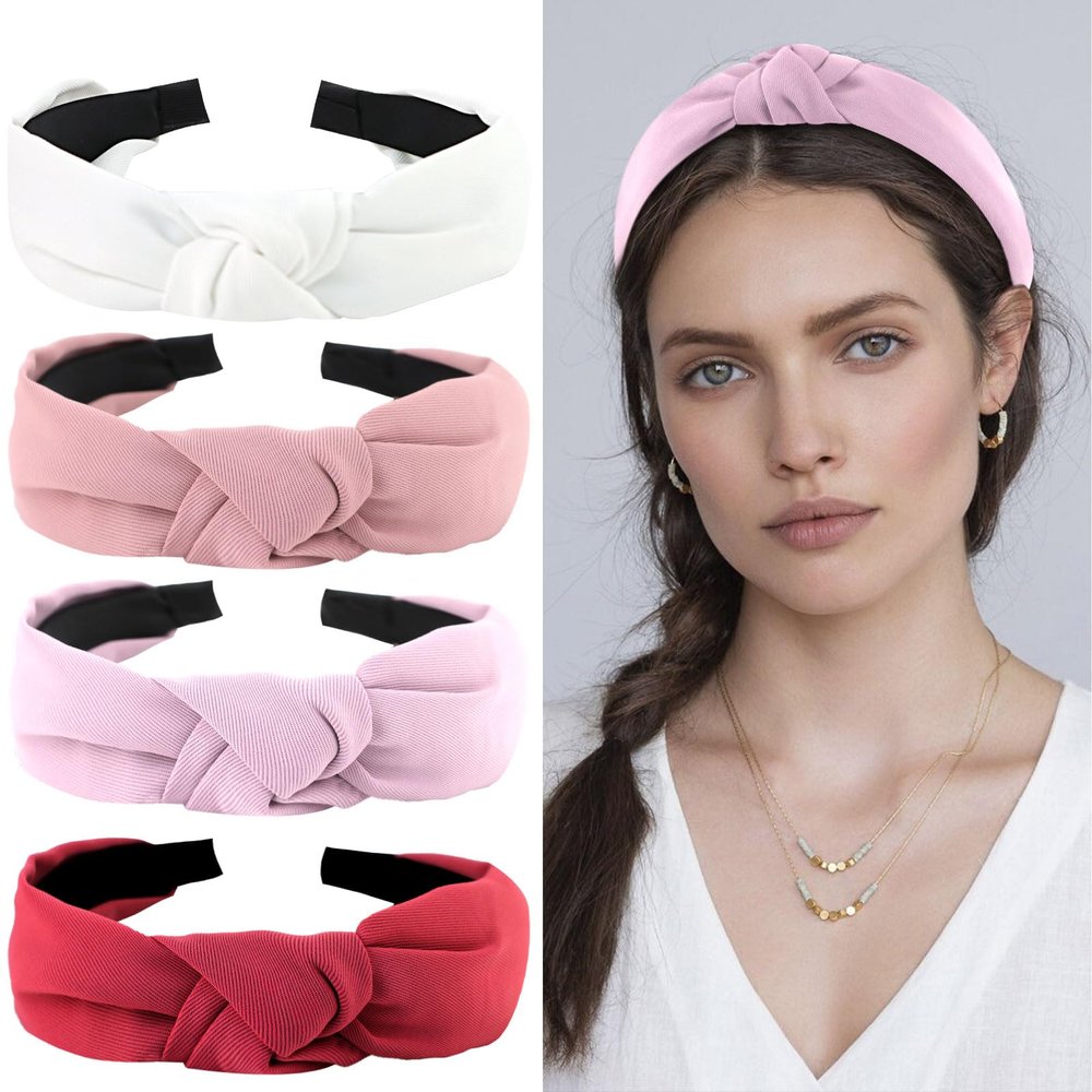 YISSION 4-Pack Knotted Headbands for Women and Girls