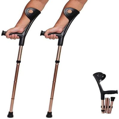 Adjustable Forearm Crutches for Adults, Foldable Ultralight Aluminum, Comfort Grip, Rubber Tips
