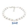 Zunea Pearl Necklace for Small Dogs and Cats with Bone Charm view 3