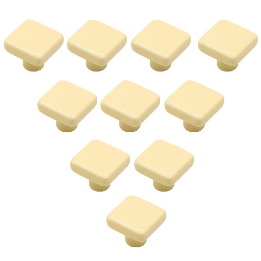 HDJNal 10-Piece Colorful Square Ceramic Cabinet Knobs