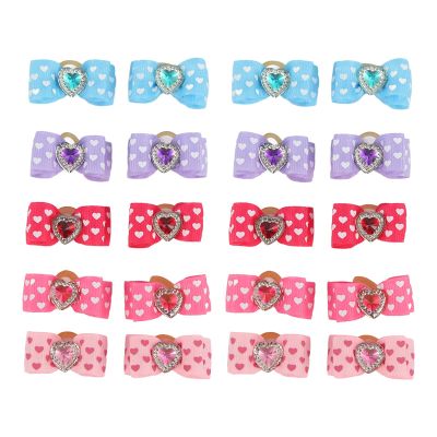 20-Piece Pet Hair Bows with Rubber Bands