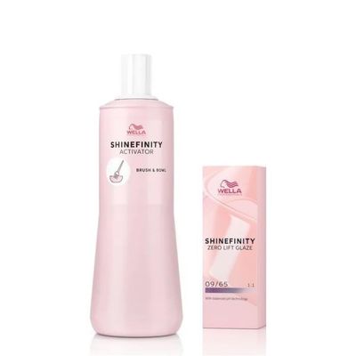 Wella Professionals Shinefinity 09/65 Cool Pink Shimmer, 60 ml + Shinefinity Glaze Activator 2%, 1,000 ml