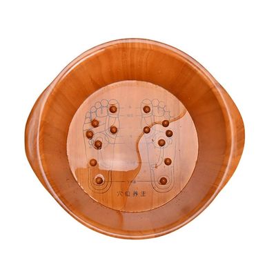 SilteD Wooden Foot Basin, Solid Wood Foot Tub, Pedicure Bowl, Spa Massage Foot Bath, Household Foot Bath Barrel, Massage Device