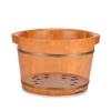 SilteD Wooden Foot Basin, Solid Wood Foot Tub, Pedicure Bowl, Spa Massage Foot Bath, Household Foot Bath Barrel, Massage Device view 2