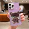 Rnrieyta Miagon Glitter Crystal Case with Mirror Stand for Samsung Galaxy S23 Ultra, Purple view 2