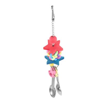 ABOOFAN Parrot Toy with Spoon Pendant