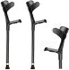 Adjustable Forearm Crutches, Black, Lightweight with Cuff view 1
