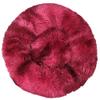 HUAXIQUE Round Plush Donut Dog Bed, Washable, Non-Slip, 80 cm, Burgundy-B view 1
