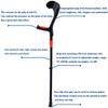 Adjustable Forearm Crutches, Lightweight, with Cuffs, Orange, for Adults view 4