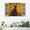 3D Zebra Wall Decal, Removable Wall Sticker, 67 x 45 cm view 3