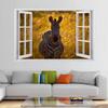 3D Zebra Wall Decal, Removable Wall Sticker, 67 x 45 cm view 4