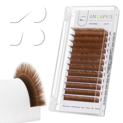 ANNAFRIS Brown Classic Individual Lash Extensions, 0.07 C, 8–15 mm Mix