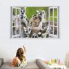 3D Ring-Tailed Lemur Wall Sticker, Wall Breakthrough Effect, Self-Adhesive, 120 x 80 cm view 2
