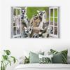 3D Ring-Tailed Lemur Wall Sticker, Wall Breakthrough Effect, Self-Adhesive, 120 x 80 cm view 3