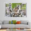 3D Ring-Tailed Lemur Wall Sticker, Wall Breakthrough Effect, Self-Adhesive, 120 x 80 cm view 4