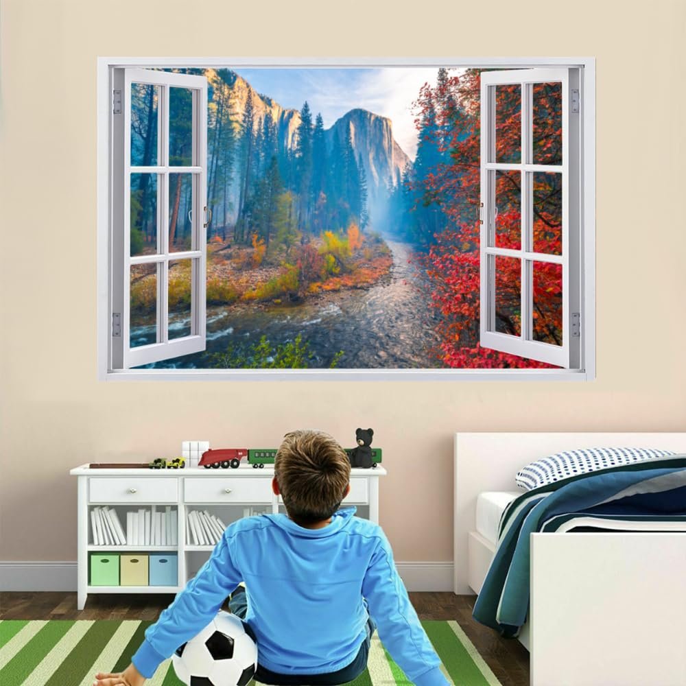3D Forest Tree Wall Decal with Wall Break Effect, 67 x 45 cm