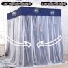 UNICOKA Cute Princess Bed Canopy Curtain with Starry-Sky Lights, Navy Blue view 2