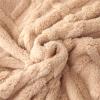Chickwin Fleece Flannel Blanket, Diamond Jacquard, Solid Khaki, 150 x 200 cm view 4