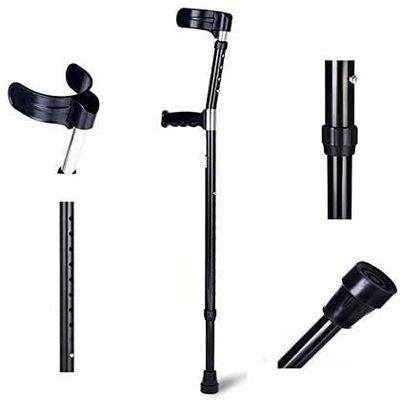 Adjustable Forearm Crutches, Aluminum Alloy, Open Cuff, 10 Height Levels