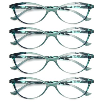 HEEYYOK Women's Cat-Eye Reading Glasses with Floral Pattern, +1.00