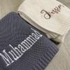 Reeg Personalized Embroidered Name Baby Blanket, Soft Breathable Knitted Cotton Blanket view 4