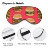 Soft Adjustable Sleep Mask with Red Hamburger Pattern view 3