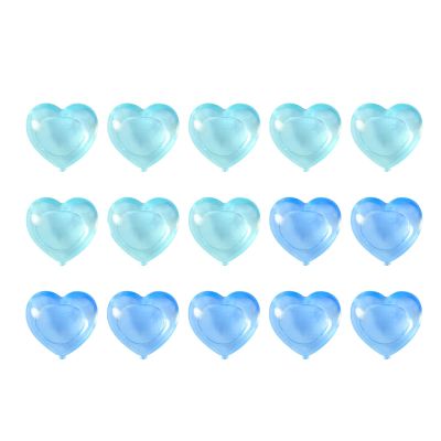 15 Reusable Ice Cubes, Cute Cartoon Heart Shape, Refreezable, Artificial Ice Cubes, Quick Cooling, Eco-Friendly, Washable Ice Cubes for the (Blue)