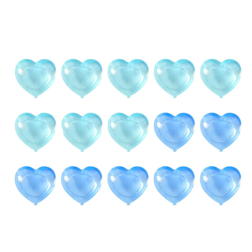 15 Reusable Ice Cubes, Cute Cartoon Heart Shape, Refreezable, Artificial Ice Cubes, Quick Cooling, Eco-Friendly, Washable Ice Cubes for the (Blue)