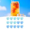 15 Reusable Ice Cubes, Cute Cartoon Heart Shape, Refreezable, Artificial Ice Cubes, Quick Cooling, Eco-Friendly, Washable Ice Cubes for the (Blue) view 4