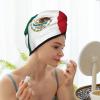 Cifeprak Mexican Flag Hair Towel with Button, Coral Velvet Hair Drying Turban view 4