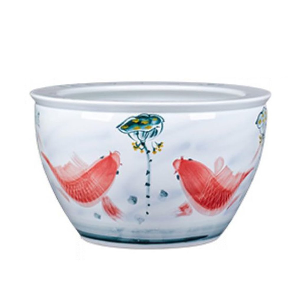 ARINAL Hand-Painted Ceramic Aquarium, Lotus Tank, 62 cm