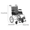 Rieort Folding Transport Wheelchair, Aluminum Alloy, Hand Brakes, Adjustable Footrests, 260 lb Capacity view 2
