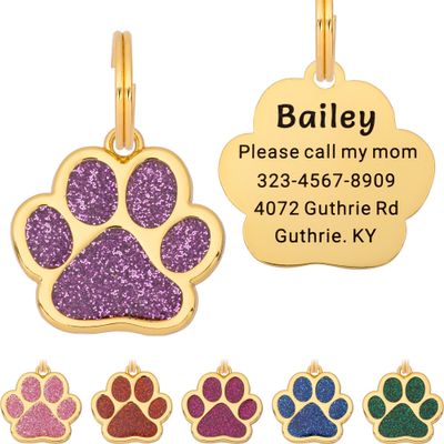 Personalized Dog Tag with Engraving - Paw Shape 30mm