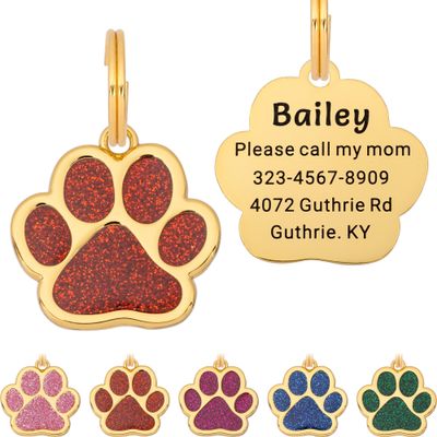 Personalized Dog Tag with Engraving - Paw Shape 30mm
