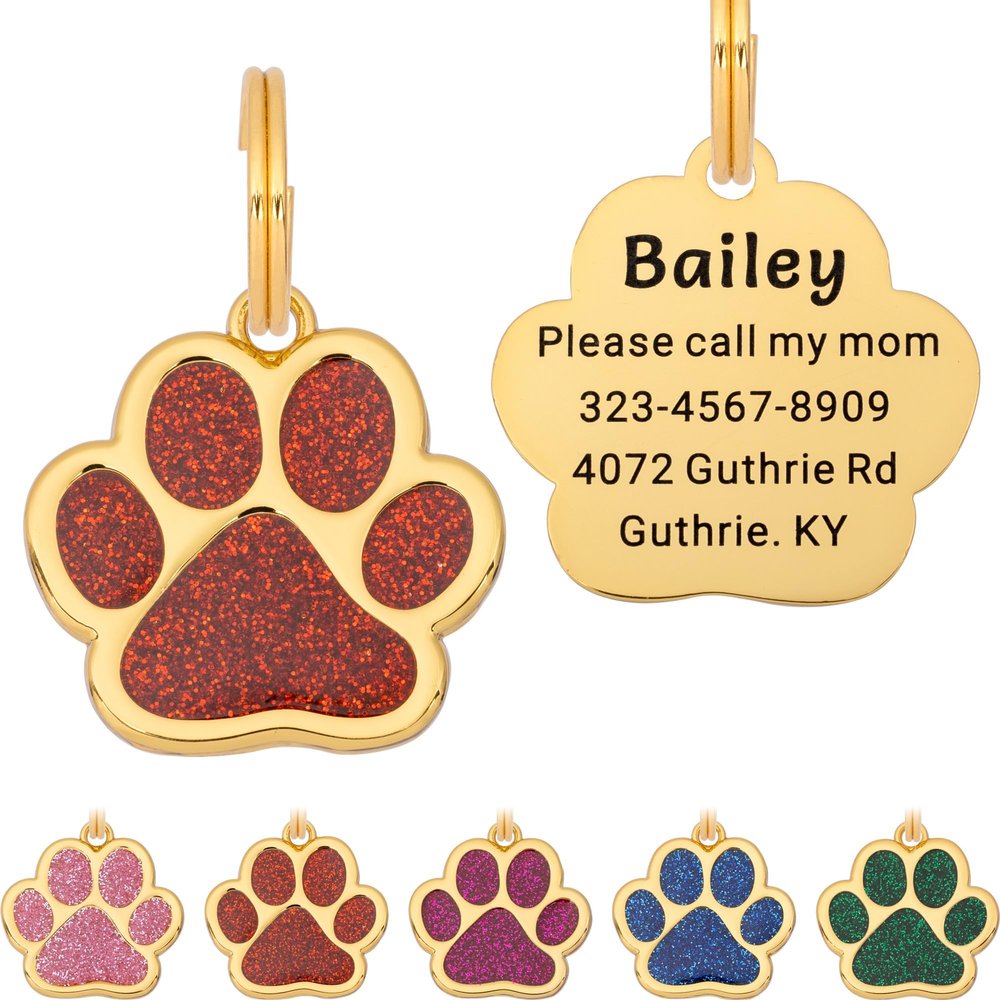 Personalized Dog Tag with Engraving - Paw Shape 30mm