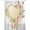 Pink Rose Butterfly Tulle Sheer Curtain view 2