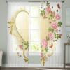 Pink Rose Butterfly Tulle Sheer Curtain view 4