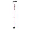 Height-Adjustable Aluminum Walking Cane with T-Handle and 4-Prong Base view 1