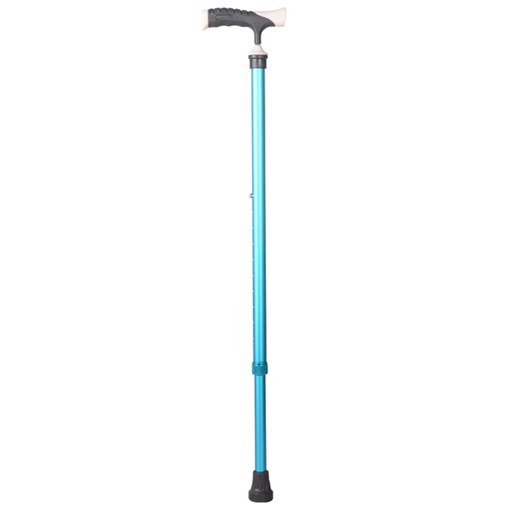 Height-Adjustable Trekking Cane, Aluminum Alloy Multifunctional Telescopic Lightweight Walking Stick for Older Adults (Blue)