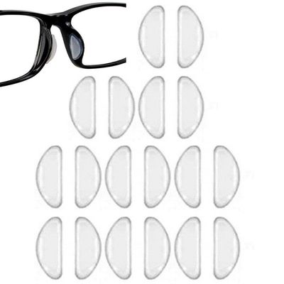 Danlai 10-Pair Adhesive Silicone Nose Pads for Glasses and Sunglasses, 1 mm Non-Slip