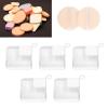 LEMCC 5-Piece Powder Puff Storage Box Set, Portable Makeup Sponge Holders, White Nail Tip Containers view 4