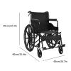 Rieort Ultralight Carbon Steel Wheelchair with Hand Brakes, Foldable, Adjustable Footrests, 220 lb, Manual Wheelchair for Adults view 2