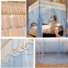 AdeptT Canopy Bed Posts and Curtain Holders with Mosquito Net, White, Twin view 2