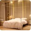 AdeptT Canopy Bed Posts and Curtain Holders with Mosquito Net, White, Twin view 3