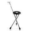 Folding Walking Cane with Triangular Seat, Aluminum Alloy, Black, 48 cm view 1