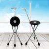 Folding Walking Cane with Triangular Seat, Aluminum Alloy, Black, 48 cm view 3