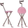 Adult Walking Cane with Folding Seat, Three-Leg Design (Color: B), Family (C) Present view 1