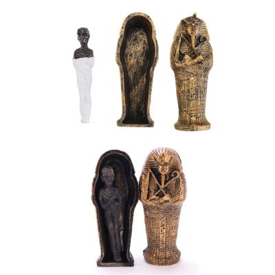 2 Sets Egyptian Mummy Aquarium Decoration