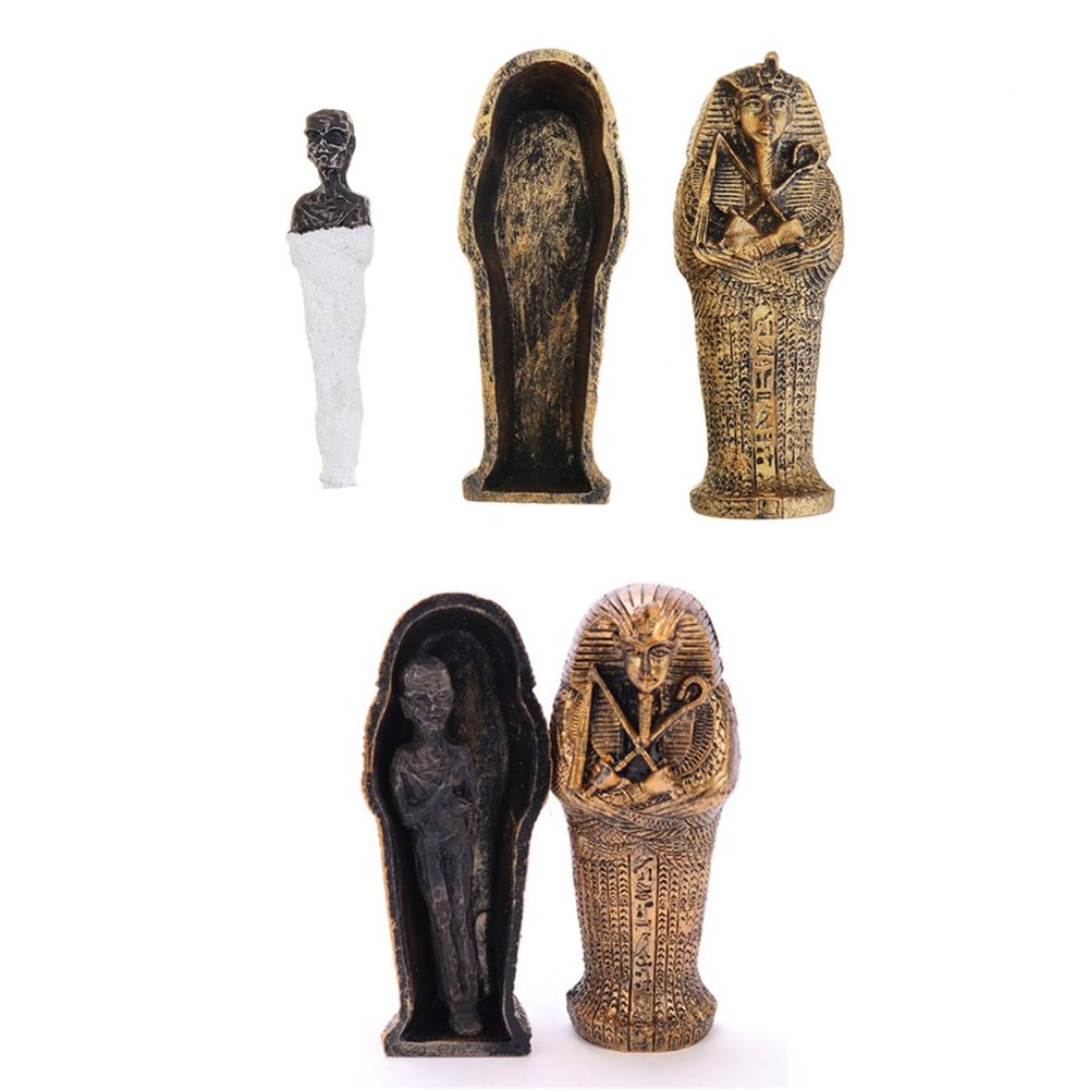 2 Sets Egyptian Mummy Aquarium Decoration