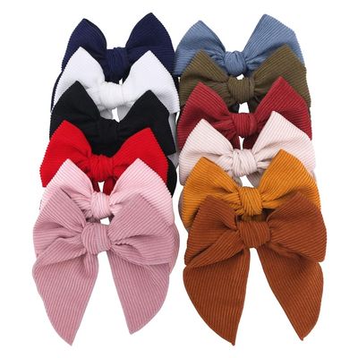Cord Bow Hair Clips, 12-Piece Set